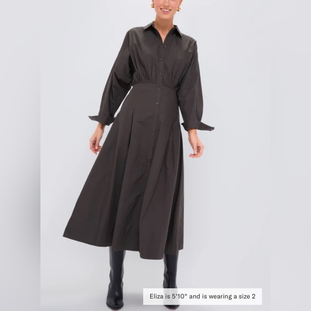 APIECE APART
Deep Olive Pietra Maxi Shirt Dress Size 2 - Picture 1 of 16